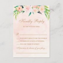 Réponse de mariage à l'aquarelle de pêche et flora
