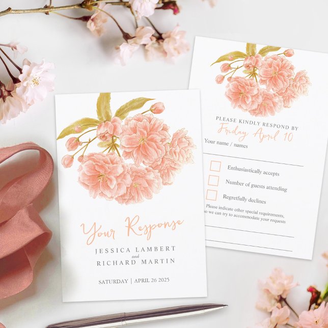 Réponse de mariage à l'aquarelle florale de printe (Créateur téléchargé)