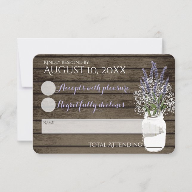 Réponse de mariage au souffle de bébé et lavande (Devant)