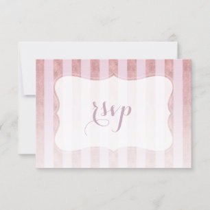 Réponse de mariage aux rayures Rose Gold Blush