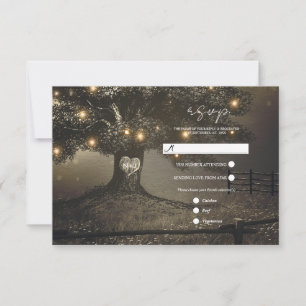 Réponse de mariage avec arbre rustique vintage et 