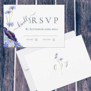 Réponse de mariage bleu de fleur sauvage élégante
