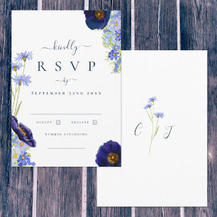 Réponse de mariage bleu floral élégant d'été