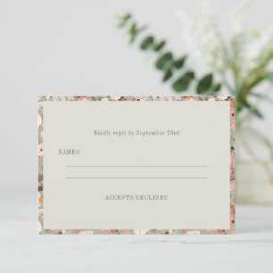 Réponse de mariage bohème minimaliste florale taup