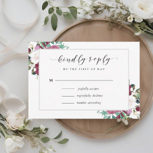 Réponse de mariage Burgundy Red Blooms