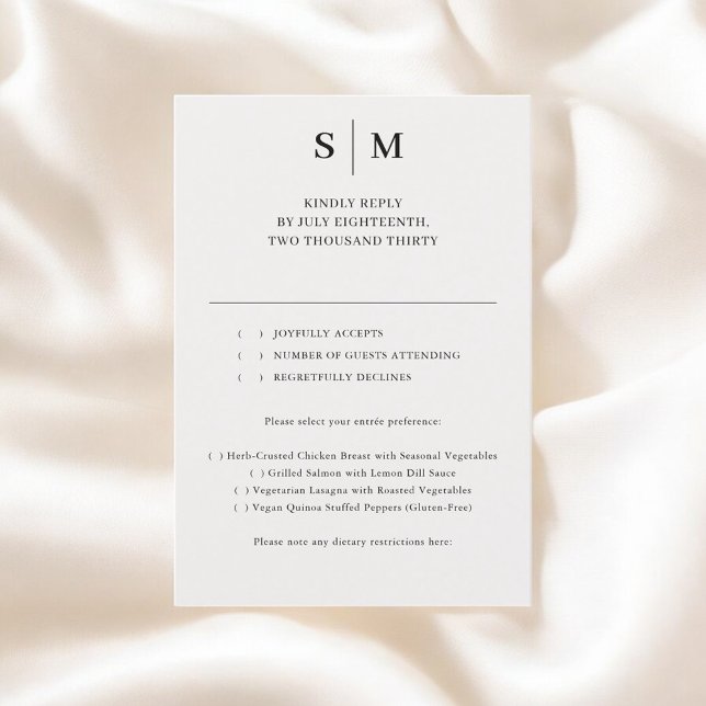 Réponse de mariage classique Monogram beige (Créateur téléchargé)
