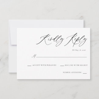 Réponse de mariage élégante avec script moderne