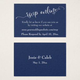 Réponse de mariage en ligne Insert blanc Script &