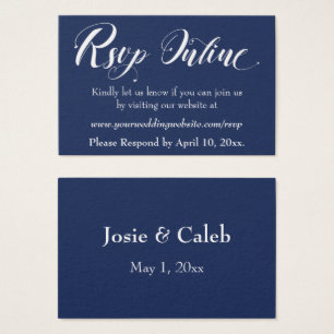 Réponse de mariage en ligne Insert blanc Script &