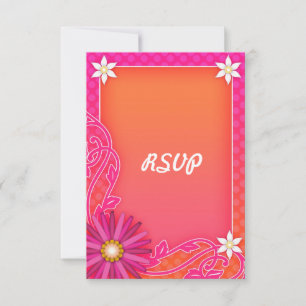 Réponse de mariage estival floral orange et rose v