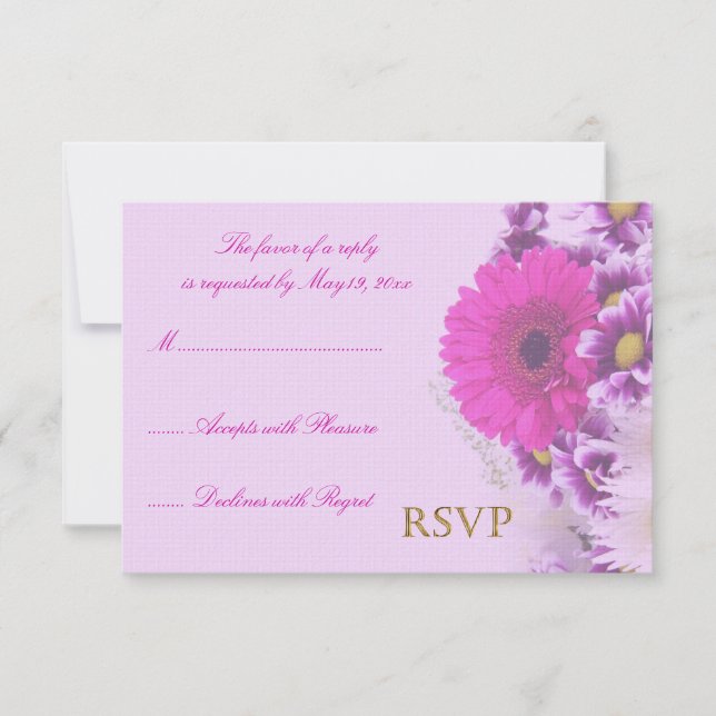Réponse de mariage Fleurs Violettes (Devant)