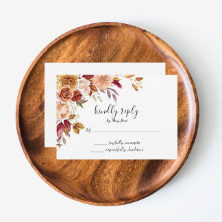 Réponse de mariage floral aquarelle automnal