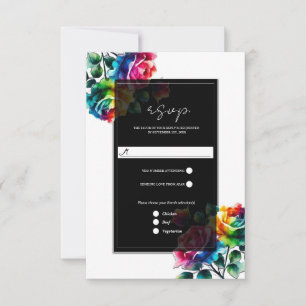 Réponse de mariage floral noir et blanc Roses Arc-