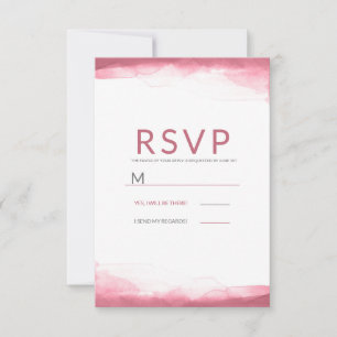 Réponse de Mariage Moderne Aquarelle Rose Mauve Cl
