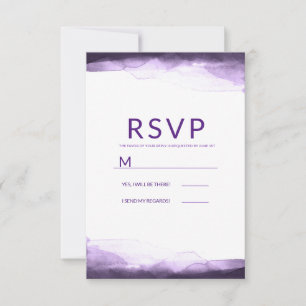 Réponse de mariage moderne aquarelle violet améthy