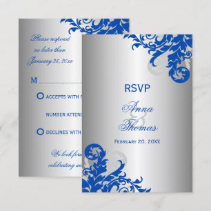 Réponse de mariage Royal Blue et argenté