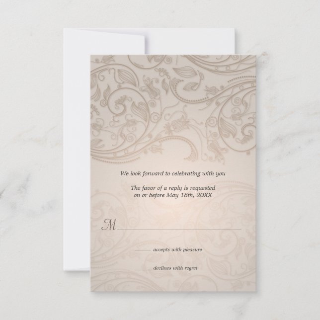Réponse de mariage Taupe Flourish (Devant)