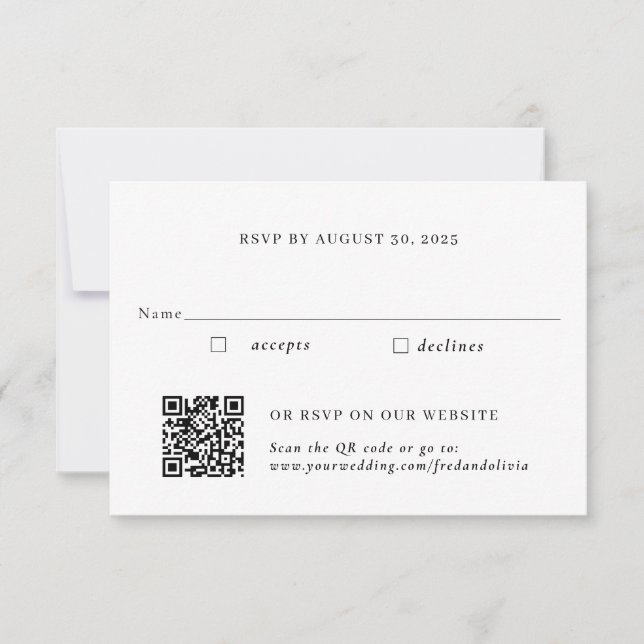 Réponse de mariage traditionnelle et par code QR  (Devant)
