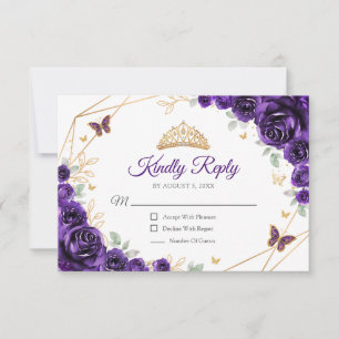 Réponse de Quinceanera Fleurie Or Violet