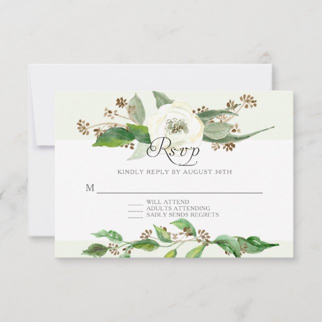 Réponse de RSVP BOHO Rose sauvage de feuilles de f (Devant)
