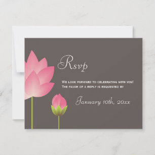 Réponse de RSVP de mariage aux fleurs de lotus bla