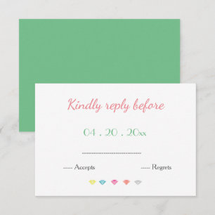 Réponse du Mariage amusant et brillant CARTE RSVP