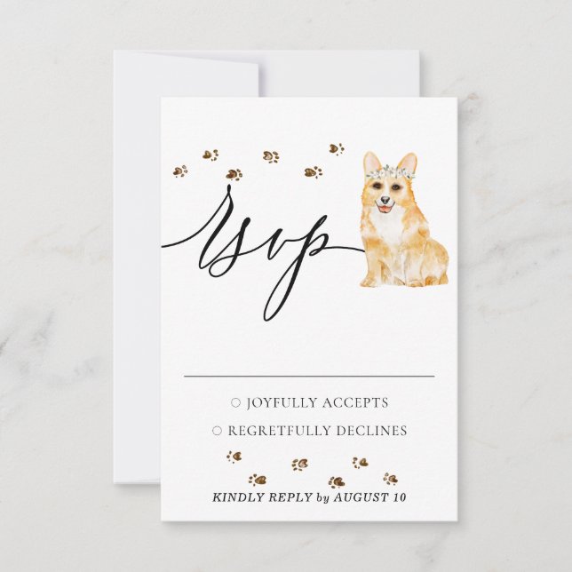 Réponse du mariage Bienvenue Chien de Corgi (Devant)