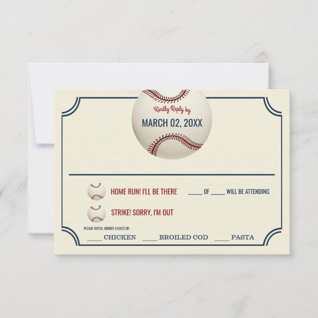 Réponse du Mariage de baseball vintage (Devant)