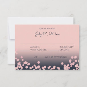 Réponse du Mariage de Bokeh Rose and Navy