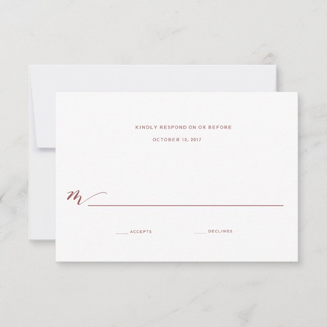 Réponse du Mariage de calligraphie | Marsala Bourg (Devant)