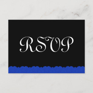 Réponse du Mariage Royal Blue and Black Lace RSVP