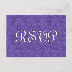 Réponse du Mariage Royal Purple Damask RSVP S210