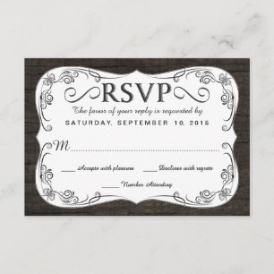 Réponse du Mariage RSVP en bois rustique Vintage