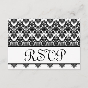 Réponse du Mariage RSVP en noir et blanc