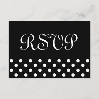 Réponse du Mariage RSVP Pois noir et blanc