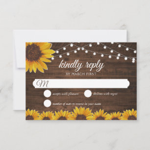 Réponse du Mariage Rustic Sunflower