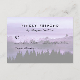 Réponse du RSVP du mariage rustique de montagne po