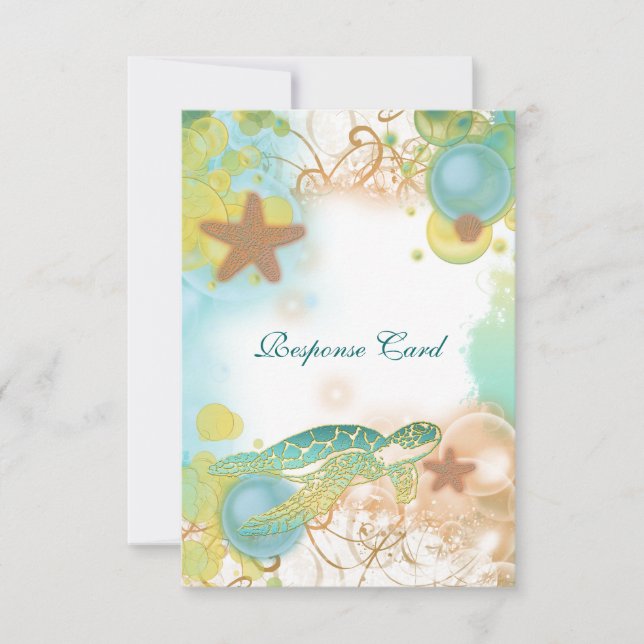 Réponse du thème de mariage de plage rsvp (Devant)