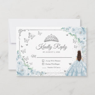 Réponse Élégante Chic Bleu Bébé Argent Quinceanera