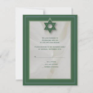 Réponse élégante de Mitzvah RSVP de barre de tissu