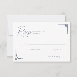 Réponse Élégante Géométrique Noire RSVP