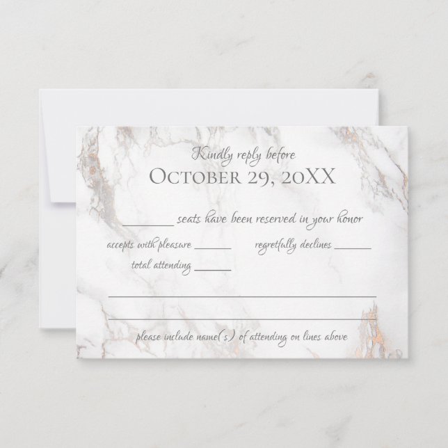 Réponse en marbre et or Rose (Devant)