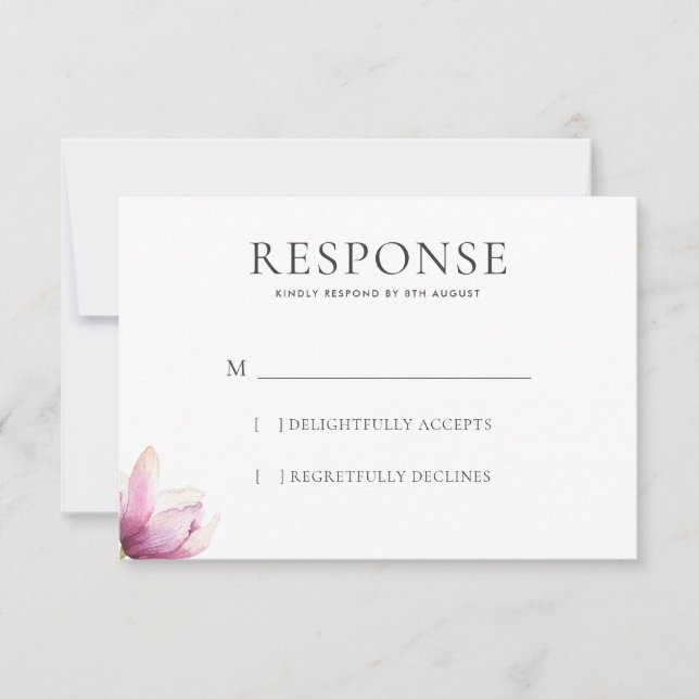 Réponse Mariage de Magnolia moderne (Devant)