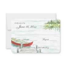 Réponse Mariage du lac Canoe Watercolor