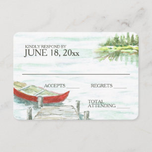 Réponse Mariage du lac Canoe Watercolor