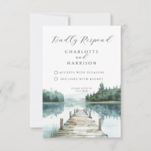 Réponse pour mariage au lac de montagne en forêt a