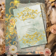 Réponse pour mariage floral vintage baroque d'hume