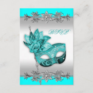 Réponse pour soirée masquée bleu turquoise argenté