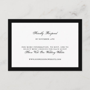 Réponse pour un mariage formel noir et blanc