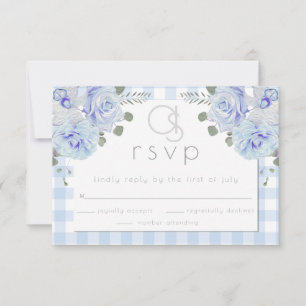 Réponse pour un mariage Monogramme à carreaux b